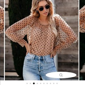 Vici SOMETHING ABOUT YOU POLKA DOT BLOUSE.